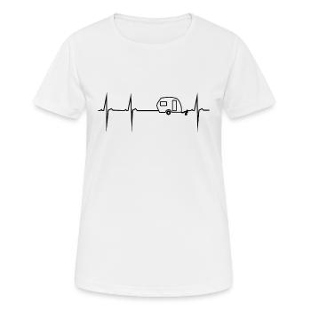 herzschlag wohnwagen - Frauen T-Shirt atmungsaktiv - Weiß - Vorne - AI Model Female 172 dark (172cm)