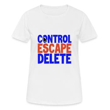 Anti-Belästigungskontrolle Flucht Anti Löschen Anti - Frauen T-Shirt atmungsaktiv - Weiß - Vorne - AI Model Female 172 dark (172cm)