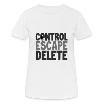 Anti-Belästigungskontrolle Flucht Anti Löschen Anti - Frauen T-Shirt atmungsaktiv - Weiß - Vorne - AI Model Female 172 dark (172cm)