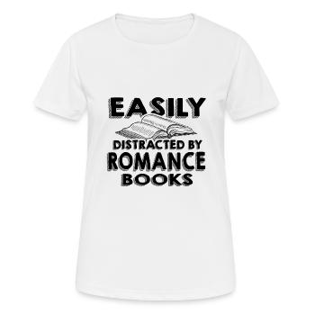 Romance Novel Gifts Easily Distracted by Romance - Women's Breathable T-Shirt - white - Front - AI Model Female 172 dark (172cm)