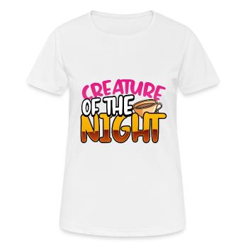 Insomniac Gift Creature of the Night Coffee - Women's Breathable T-Shirt - white - Front - AI Model Female 172 dark (172cm)