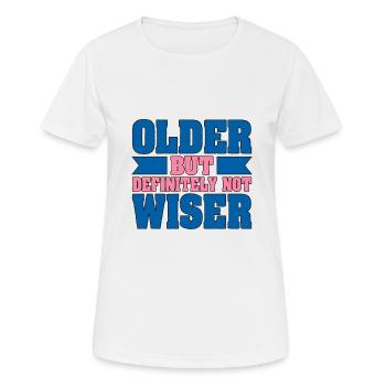 Personne âgée Sarcastique Certainement pas plus sage - T-shirt respirant Femme - blanc - Devant - AI Model Female 172 dark (172cm)