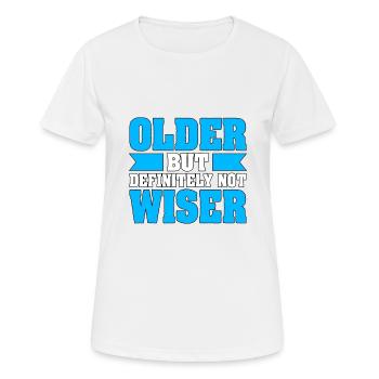 Personne âgée Sarcastique Certainement pas plus sage - T-shirt respirant Femme - blanc - Devant - AI Model Female 172 dark (172cm)