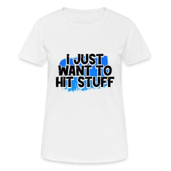 Humour de boxe juste envie de frapper des trucs Boxer Gift - T-shirt respirant Femme - blanc - Devant - AI Model Female 172 dark (172cm)