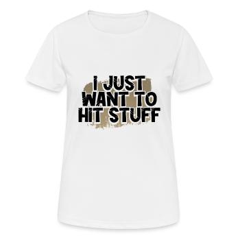 Humour de boxe juste envie de frapper des trucs Boxer Gift - T-shirt respirant Femme - blanc - Devant - AI Model Female 172 dark (172cm)