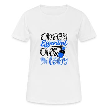 Crazy Essential Oil Lady Cadeaux amusants avec essentiel - T-shirt respirant Femme - blanc - Devant - AI Model Female 172 dark (172cm)
