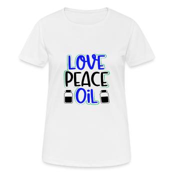 Love Peace Oil Fun Huiles Essentielles Praticien - T-shirt respirant Femme - blanc - Devant - AI Model Female 172 dark (172cm)