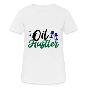 Oil Hustler Gift Fun Huiles essentielles Cadeau - T-shirt respirant Femme - blanc - Devant - AI Model Female 172 dark (172cm)
