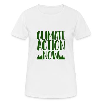 Environmentalist Gifts Climate Action Now - Women's Breathable T-Shirt - white - Front - AI Model Female 172 dark (172cm)