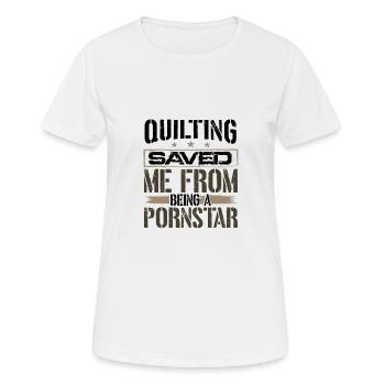La courtepointe m’a sauvé d’être une courtepointe de pornstar - T-shirt respirant Femme - blanc - Devant - AI Model Female 172 dark (172cm)