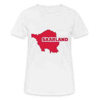 Saarland - Frauen T-Shirt atmungsaktiv - Weiß - Vorne - AI Model Female 172 dark (172cm)