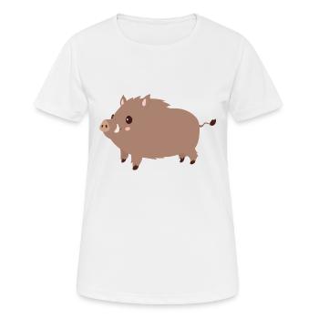 wild boar - Women's Breathable T-Shirt - white - Front - AI Model Female 172 dark (172cm)