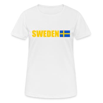 Schweden - Frauen T-Shirt atmungsaktiv - Weiß - Vorne - AI Model Female 172 dark (172cm)