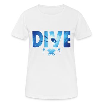Scuba Diving Divers Shadow Deep Swim - Tauchen - Frauen T-Shirt atmungsaktiv - Weiß - Vorne - AI Model Female 172 dark (172cm)