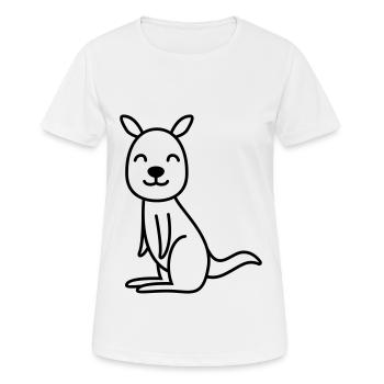 Kangaroo Comic - Frauen T-Shirt atmungsaktiv - Weiß - Vorne - AI Model Female 172 dark (172cm)