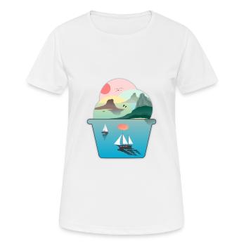 Crème glacée d’été Sundae Ice Cream Sea Sailing Beach - T-shirt respirant Femme - blanc - Devant - AI Model Female 172 dark (172cm)