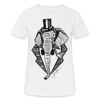 Gentlemen Elefant - Frauen T-Shirt atmungsaktiv - Weiß - Vorne - AI Model Female 172 dark (172cm)