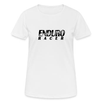 Enduro Racer - Racing - Biker - Motorrad - Frauen T-Shirt atmungsaktiv - Weiß - Vorne - AI Model Female 172 dark (172cm)