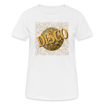 Disko. - Frauen T-Shirt atmungsaktiv - Weiß - Vorne - AI Model Female 172 dark (172cm)