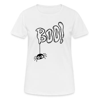Boo Halloween Spinne - Frauen T-Shirt atmungsaktiv - Weiß - Vorne - AI Model Female 172 dark (172cm)