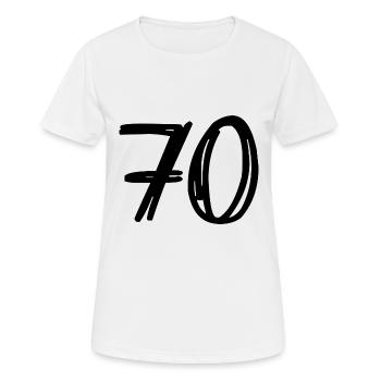 70. 70 ANS. 70e ANNIVERSAIRE. ANNIVERSAIRE 70 ANS. - T-shirt respirant Femme - blanc - Devant - AI Model Female 172 dark (172cm)