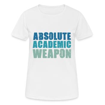 L’arme académique absolue de l’étudiant - T-shirt respirant Femme - blanc - Devant - AI Model Female 172 dark (172cm)