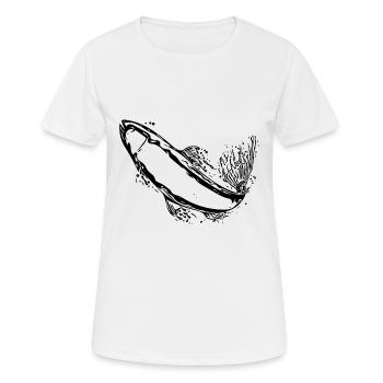 Vintage Forelle im Sprung - Frauen T-Shirt atmungsaktiv - Weiß - Vorne - AI Model Female 172 dark (172cm)