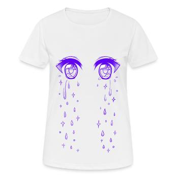 Crying Anime Eyes - T-shirt respirant Femme - blanc - Devant - AI Model Female 172 dark (172cm)