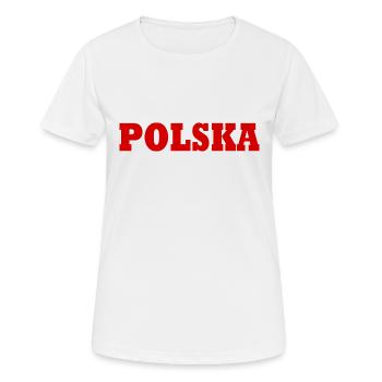 DRAPEAU POLOGNE POLOGNE - T-shirt respirant Femme - blanc - Devant - AI Model Female 172 dark (172cm)