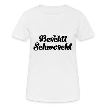 Beschti Schwoscht Schweiz Schwester Schweizerin - Frauen T-Shirt atmungsaktiv - Weiß - Vorne - AI Model Female 172 dark (172cm)