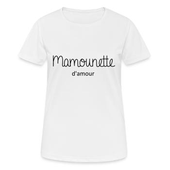 Mamounette d'amour - T-shirt respirant Femme - blanc - Devant - AI Model Female 172 dark (172cm)