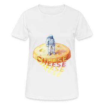 Cheese, Cheese, Astronaut on Cheese - Women's Breathable T-Shirt - white - Front - AI Model Female 172 dark (172cm)