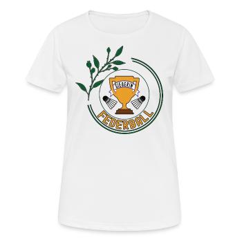 Federball Siegerin Badminton Sieg Spiel Spieler 1. - Frauen T-Shirt atmungsaktiv - Weiß - Vorne - AI Model Female 172 dark (172cm)