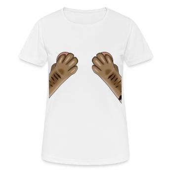 Katzen Pfoten - Frauen T-Shirt atmungsaktiv - Weiß - Vorne - AI Model Female 172 dark (172cm)