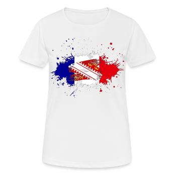 Splash Tricolore Alsace - T-shirt respirant Femme - blanc - Devant - AI Model Female 172 dark (172cm)