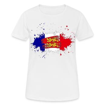 Splash Tricolore Normandie - Frauen T-Shirt atmungsaktiv - Weiß - Vorne - AI Model Female 172 dark (172cm)
