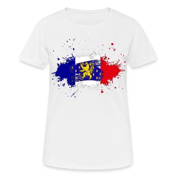 Splash Tricolore Franche Comté - T-shirt respirant Femme - blanc - Devant - AI Model Female 172 dark (172cm)