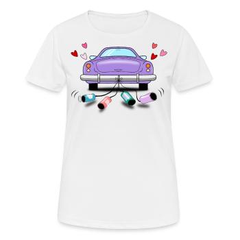 Mariage Voiture Purple Mariage - T-shirt respirant Femme - blanc - Devant - AI Model Female 172 dark (172cm)
