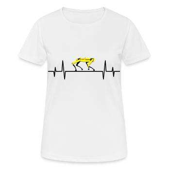 Herzschlag Spot Roboterhund Boston Dynamics Gelb - Frauen T-Shirt atmungsaktiv - Weiß - Vorne - AI Model Female 172 dark (172cm)