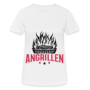 Angrillen Grillen Grill - Frauen T-Shirt atmungsaktiv - Weiß - Vorne - AI Model Female 172 dark (172cm)