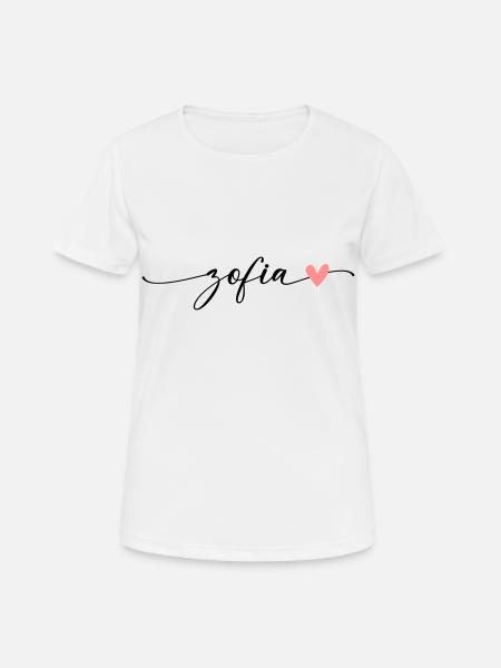 Zofia Name Calligraphy Font - Women's Breathable T-Shirt - white