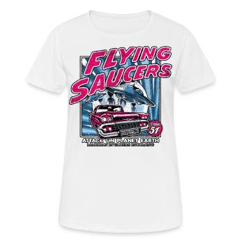 alien angriff auf die erde science fiction - Frauen T-Shirt atmungsaktiv - Weiß - Vorne - AI Model Female 172 dark (172cm)