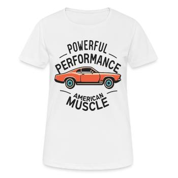 Muscle-Car Voiture USA - Frauen T-Shirt atmungsaktiv - Weiß - Vorne - AI Model Female 172 dark (172cm)