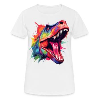 T-rex Dinosaure - T-shirt respirant Femme - blanc - Devant - AI Model Female 172 dark (172cm)