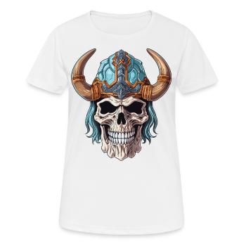 Wikingerschädel, nordische Mythologie - Frauen T-Shirt atmungsaktiv - Weiß - Vorne - AI Model Female 172 dark (172cm)