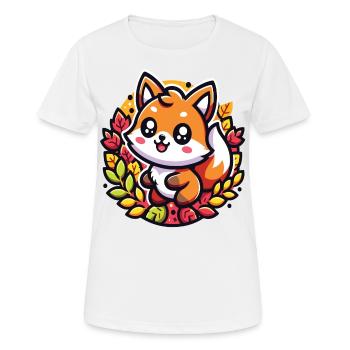 Ein Kawaii-Fuchs mit herbstlichem Walddekor - Frauen T-Shirt atmungsaktiv - Weiß - Vorne - AI Model Female 172 dark (172cm)