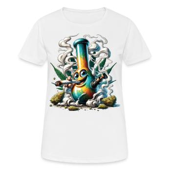 A bong smoking a cannabis joint - Women's Breathable T-Shirt - white - Front - AI Model Female 172 dark (172cm)