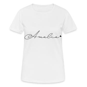 Name Amalia - Frauen T-Shirt atmungsaktiv - Weiß - Vorne - AI Model Female 172 dark (172cm)