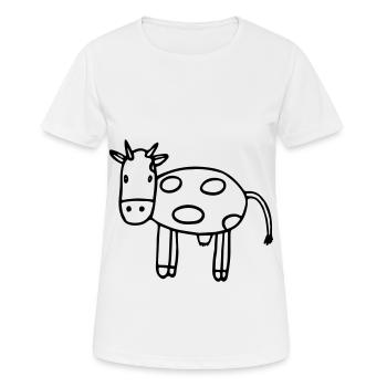 vache - T-shirt respirant Femme - blanc - Devant - AI Model Female 172 dark (172cm)