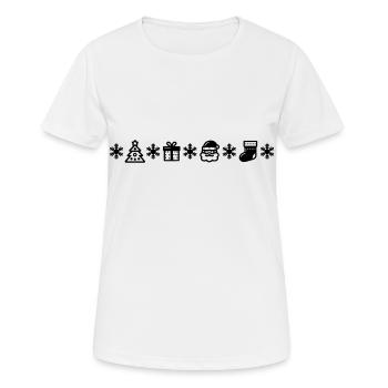 Weihnachtliche Symbole Linie - Frauen T-Shirt atmungsaktiv - Weiß - Vorne - AI Model Female 172 dark (172cm)